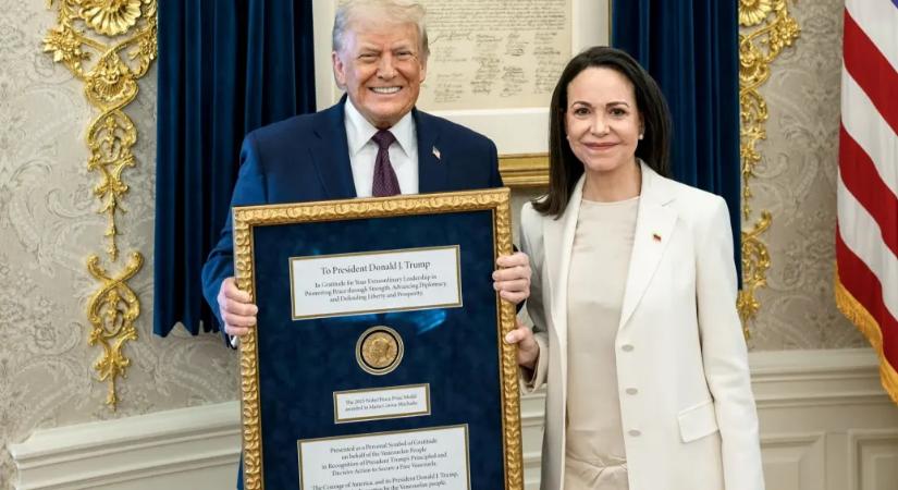 „María Machado átadta nekem a Nobel-békedíját az általam végzett munkáért” – fogadta el azt szerényen Trump