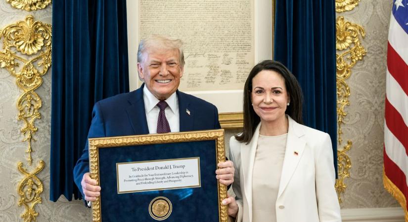 „Köszönöm, María!” – Trumpnak ajándékozta a Nobel-békedíját Machado