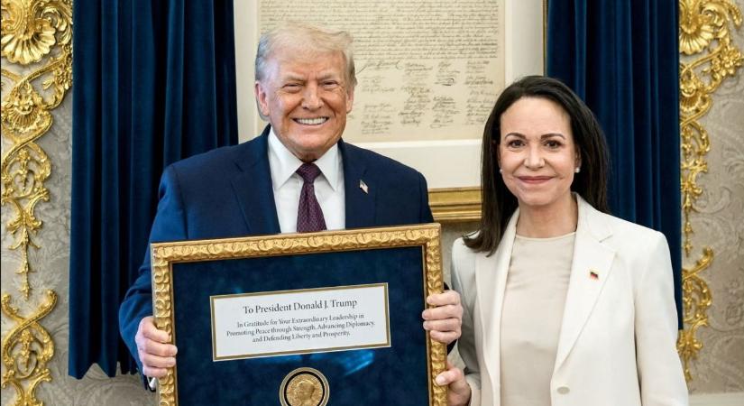 Nobel-békeérem a Fehér Házban: Machadótól kapott „elismerést” Donald Trump