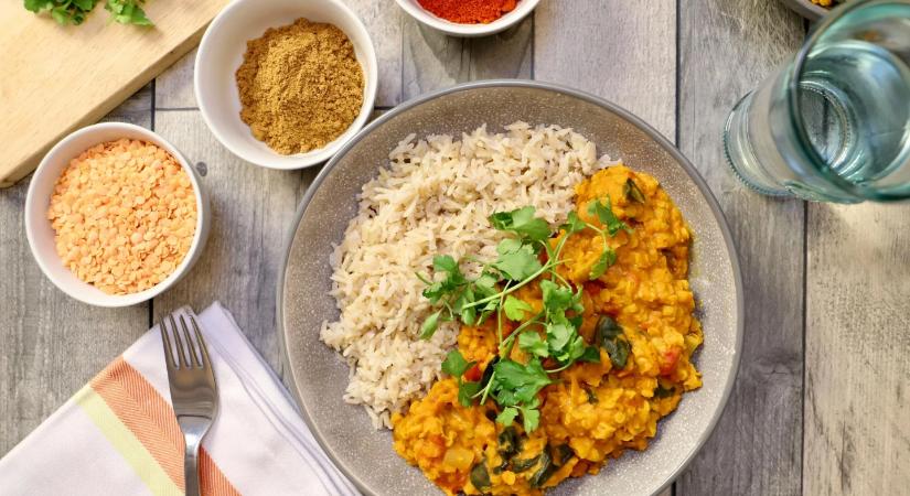Gyors fűszeres vöröslencse-ragu rizzsel: egyszerű és ízletes recept