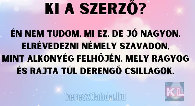 Napi irodalom feladat: Csak négy sor, de benne van egy egész életérzés.