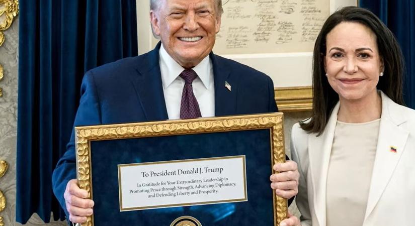 Trump végül megszerezte: a venezuelai ellenzéki vezető átadta neki a Nobel-békedíját