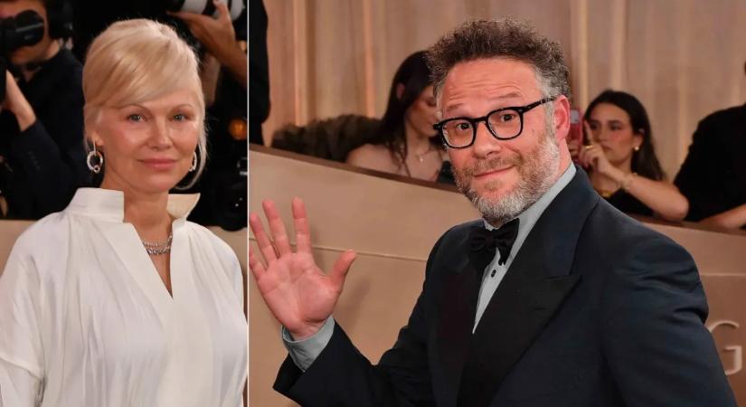 Pamela Anderson undorral ült Seth Rogen mellett a Golden Globe-gálán