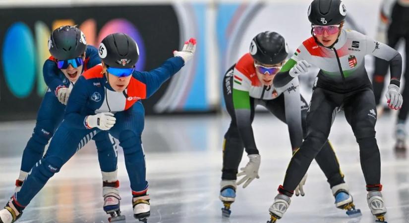 Döntőbe jutott a magyar vegyes váltó a rövid pályás gyorskorcsolya Eb-n