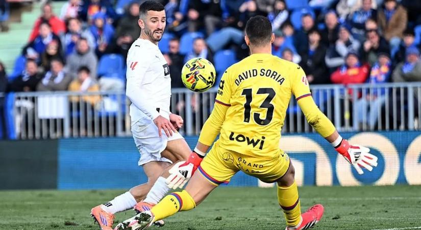 Gayá emelése fontos győzelmet ért a Valenciának a Getafe vendégeként