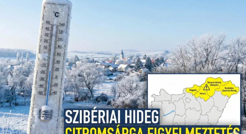 Betört a szibériai hideg: ebben a 4 vármegyében lesz a legkritikusabb a helyzet (-19 fok)