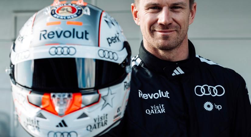 Ilyen sisakkal áll rajthoz Hülkenberg az Audi színeiben