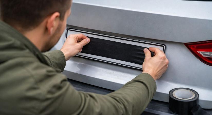 Szigetelőszalaggal alakította át a rendszámát az autós, kiakadtak a rendőrök