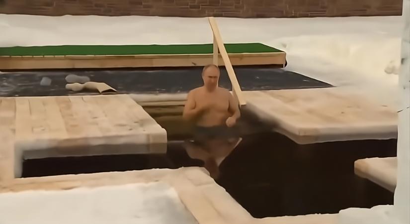 Jeges fürdőt vett a kamerák előtt Putyin vízkereszt alkalmából