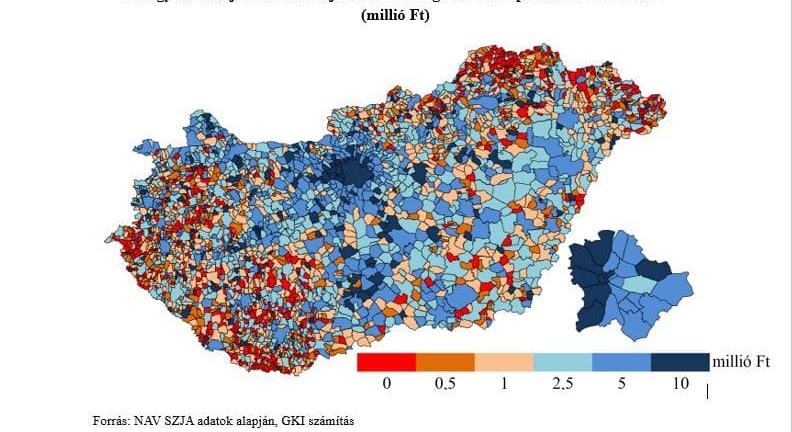 Tőkejövedelem: Felcsút nem csak utolérte, le is előzte Budapestet