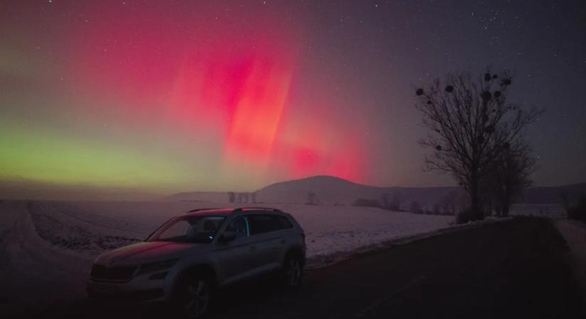 Elképesztő látvány Magyarország felett: sarki fény ragyogta be az eget – galéria