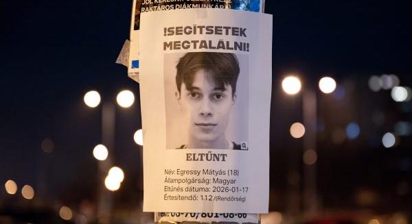 Közleményt adott ki Egressy Mátyás családja: valószínű a fiú zuhant a Dunába