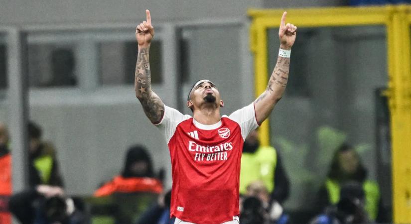 Gabriel Jesus duplázott az Inter ellen, az Arsenal hét meccs után is hibátlan a BL-ben