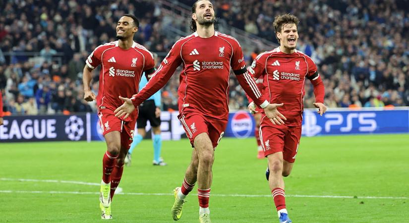 BL: Szoboszlai-gól és Liverpool-győzelem a Marseille vendégeként, a Chelsea egygólos mérkőzésen nyert a Pafos ellen – videóval