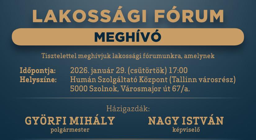 Lakossági fórumot tartanak a Tallinn városrészben – várják a szolnokiak véleményét és javaslatait