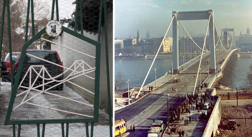 Egy templom, egy szovjet emlékmű és az Erzsébet híd is visszaköszön egy pesti kerítésen