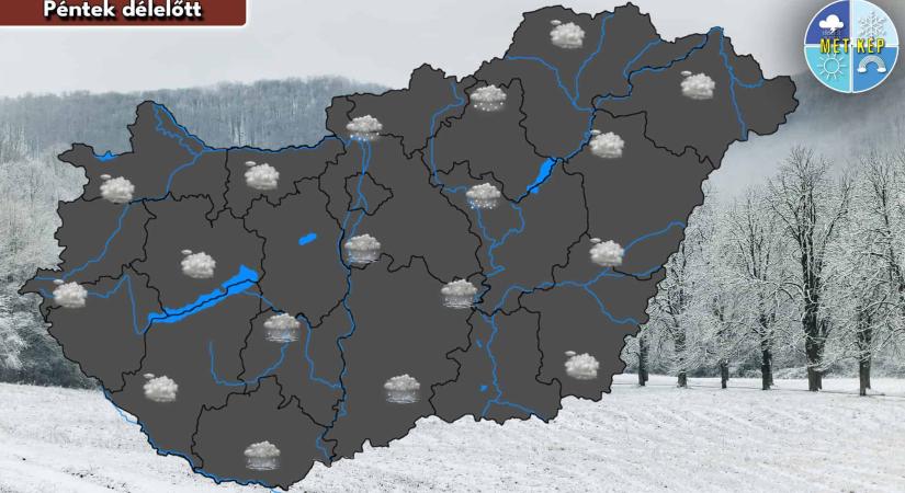 Kisebb csapadék érkezik, eső, hó, ónos eső is eshet