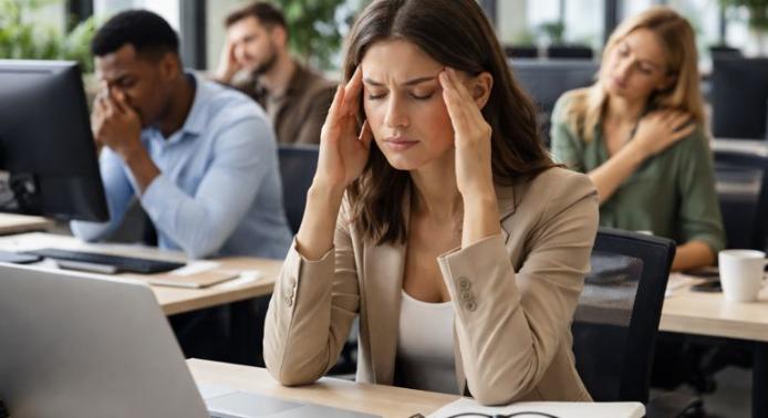 Az általános fáradtság és fejfájás: ettől szenvedünk leginkább a munkahelyen
