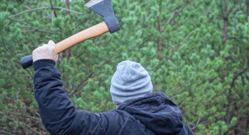 BUMM feliratú fejszével rendezett le egy vitát a vevő a Balatonnál