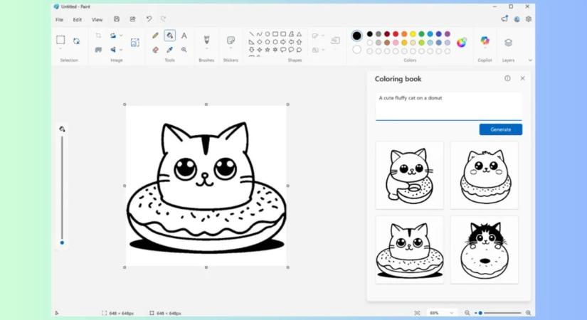 Színezőket is generál az AI-jal okosított Paint