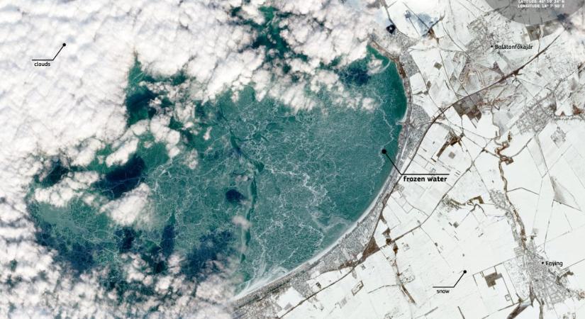 Az űrből örökítették meg a befagyott Balatont