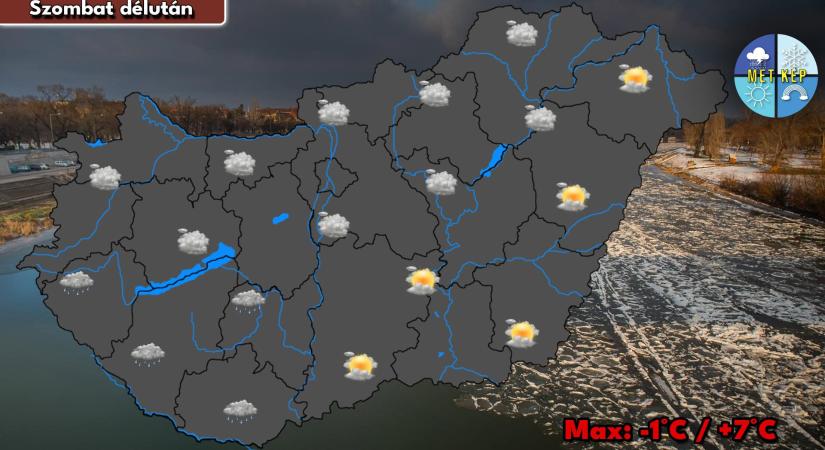 Enyhül az idő, délutántól újra érkezhet csapadék, ami eső vagy ónos eső lehet