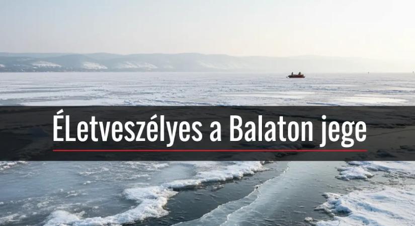 Operatív törzs: Életveszélyes a Balaton jege, tilos korcsolyázni, de van 4 kivétel
