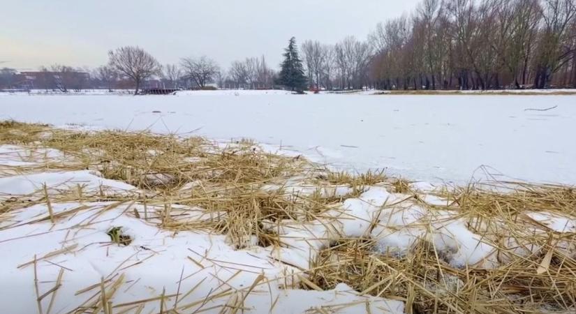 Jégre lépni tilos! - Figyelmeztetést adott ki a város a tatabányai tavaknál