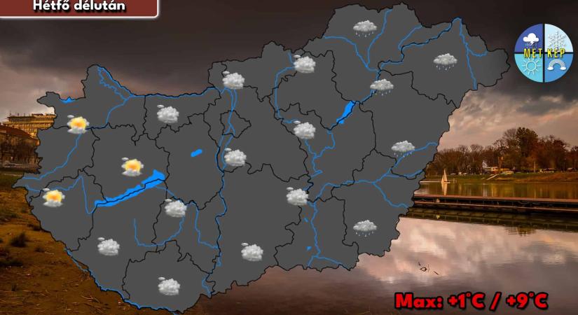 A hét első napján még többfelé számíthatunk esőre, záporesőre