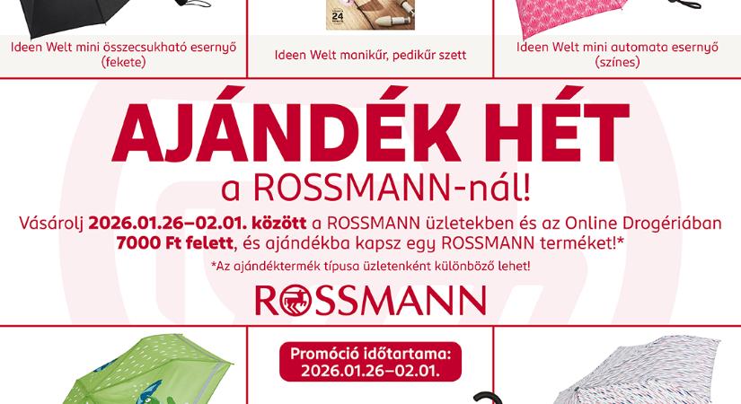 Az esős napokra is készül a Rossmann: ajándék Ideen Welt termék jár a januári nagybevásárlások mellé