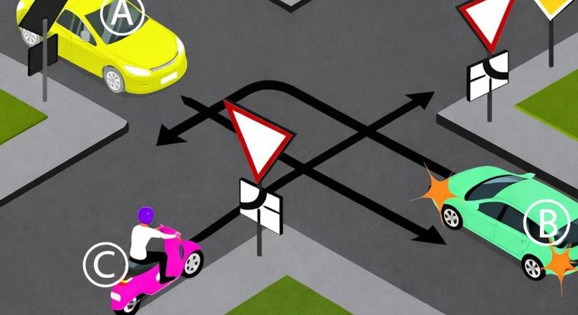 Ez a kereszteződés még a rutinos vezetőket is megtréfálja - te tudod a helyes áthaladási sorrendet?