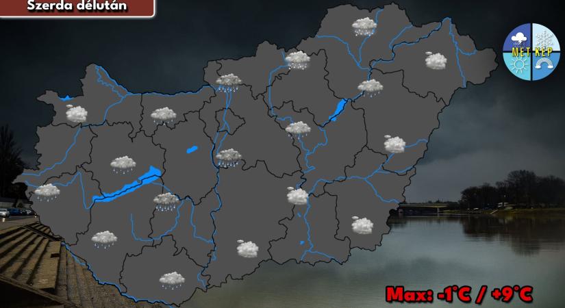 Szerdán már sok felhő lesz felettünk, esőre, záporesőre is készülhetünk