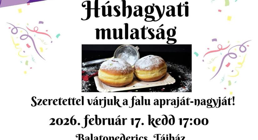 Húshagyati mulatság 2026 Balatonederics