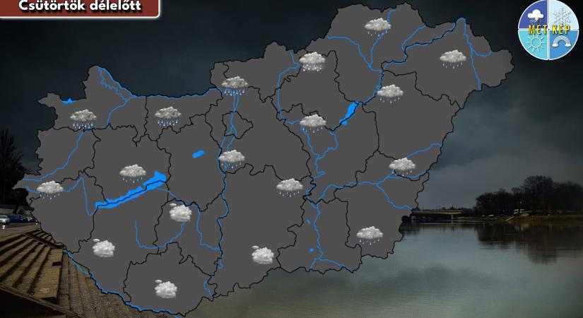 Csütörtökön is marad a borongós, csapadékos idő