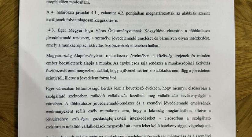 Sunyin nyújtotta be a Fidesz a Tisza nem létező adóterheinek elutasítását tartalmazó döntést az egri Közgyűlésen