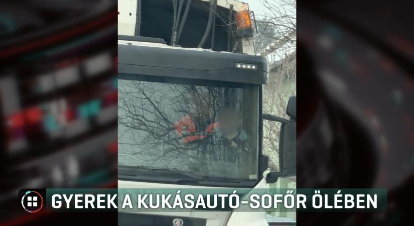 Gyerek ült a kukásautó volánjánál – a MOHU figyelmeztette a sofőrt