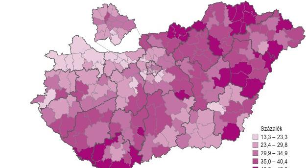 Az egy éven túl nyilvántartott álláskeresők aránya 2024-ben - grafikon