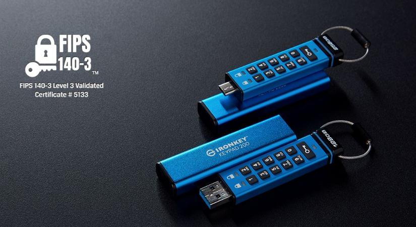 A Kingston IronKey Keypad 200 sorozat elnyerte a NIST FIPS 140-3 Level 3 tanúsítványát