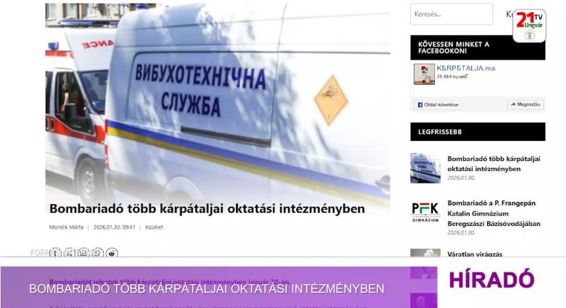Bombariadó több kárpátaljai oktatási intézményben (videó)