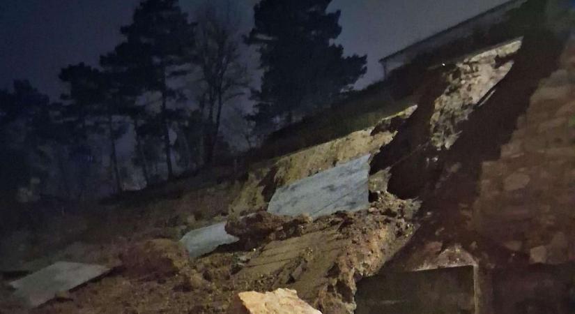 Földcsuszamlás volt Burgenlandban egy általános iskolánál- fotók