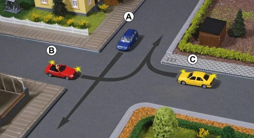 KRESZ-teszt: szinte mindenki hibázik ebben a kereszteződésben – te tudod, ki mehet először?