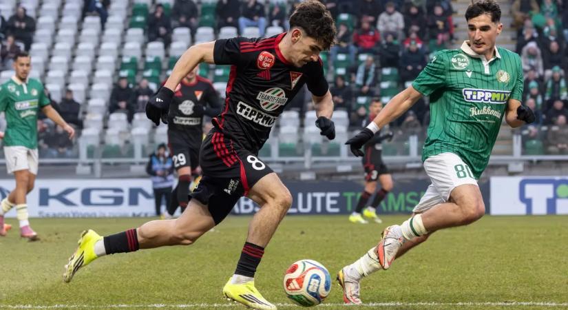 Kétgólos hátrányból, a 95. percben egyenlített az ETO a DVSC ellen a paprikás hangulatú rangadón