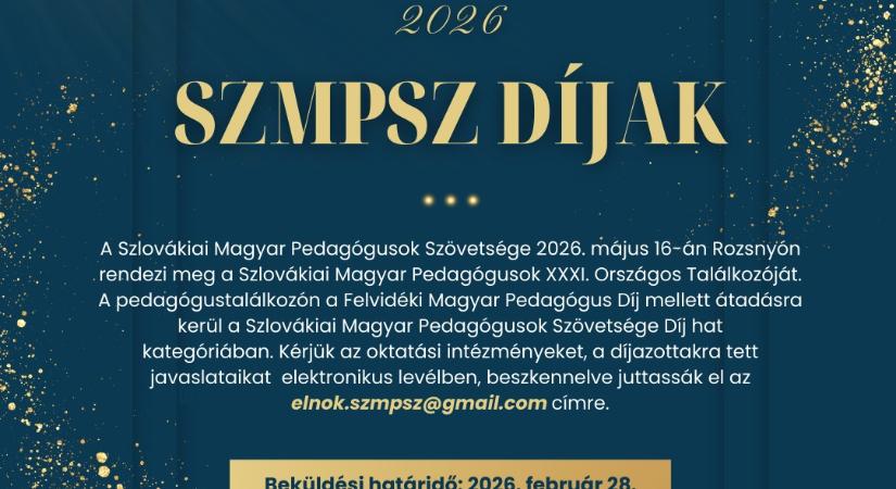 Várják a jelöléseket az SZMPSZ pedagógusdíjaira