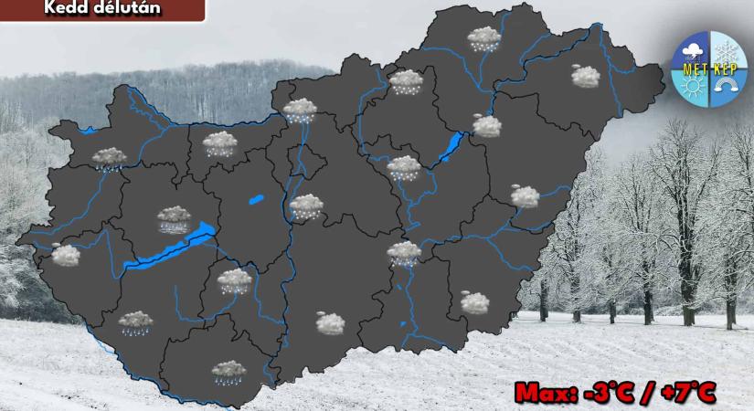 Szerdán többfelé havazhat, de ónos esőre is fel kell készülni