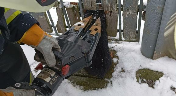 Kerítésbe szorult egy kutya Zagyvarékason