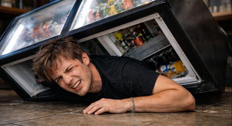 Italt akart lopni, ezért addig rángatta a hűtőt, míg rá nem dőlt az egész