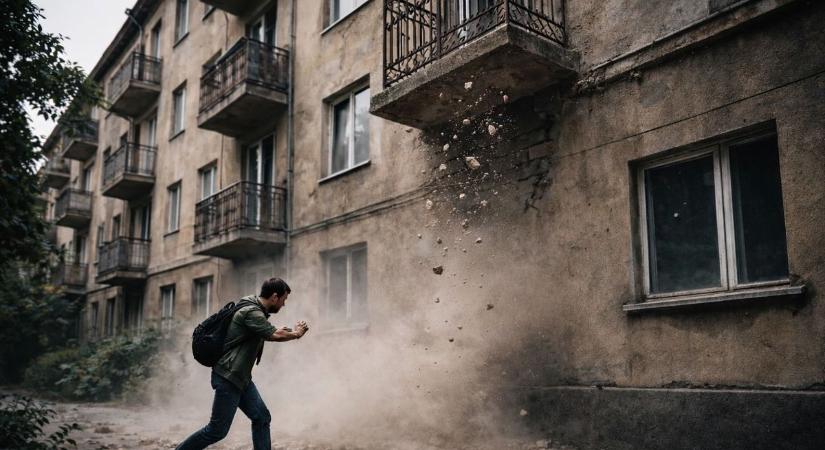 Figyelem, Dunaújváros: lezártak egy épületrészt balesetveszély miatt