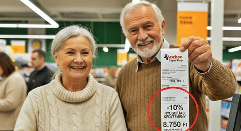 Dupla kedvezmény a nyugdíjasoknak: 10 százalék maradhat a zsebben februárban az Auchannál!