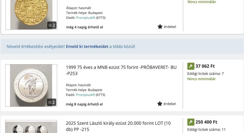 23 milliós érmegyűjtemény a Vatera 2025-ös rekorder eladása