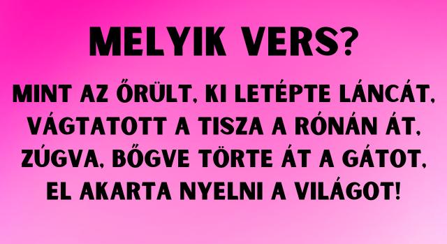 Napi irodalom feladat: „Mint az őrült, ki letépte láncát” – Tudod, melyik vers ez?